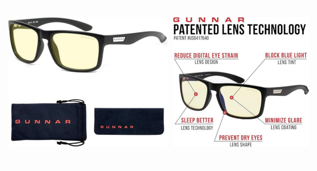 Gunnar Premium Premium Gaming and Computer Glasses  Blocks 65 to 98 percent of Blue Light  Intercept