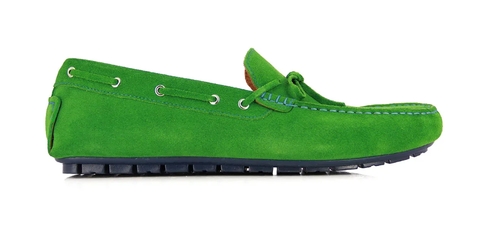 Suede Bow-Tie Loafer -Apple Green