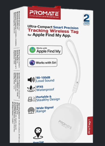 Promate Wireless Tracking Tag - White 