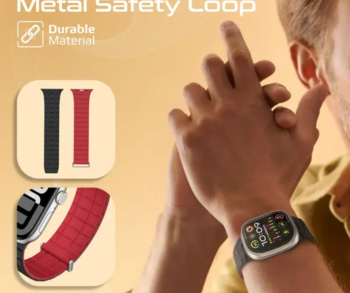 Promate Track Premium Magnetic Silicone Watch Strap 