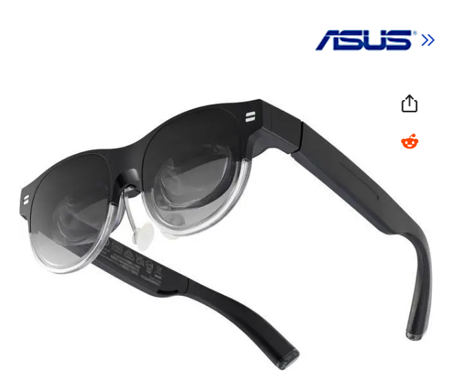 ASUS AirVision M1 Smart AR Glasses - 100" Micro-OLED Wearable Display, 1100 nits, Multi-Screen