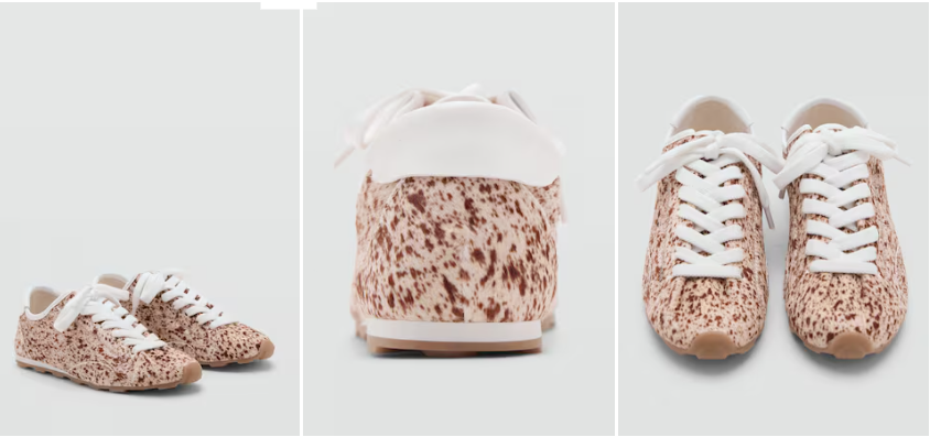 Leather trainers with fleece