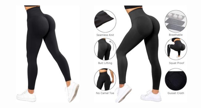 SUUKSESS Women Scrunch Butt Lifting Seamless Leggings Booty High Waisted Workout Yoga Pants